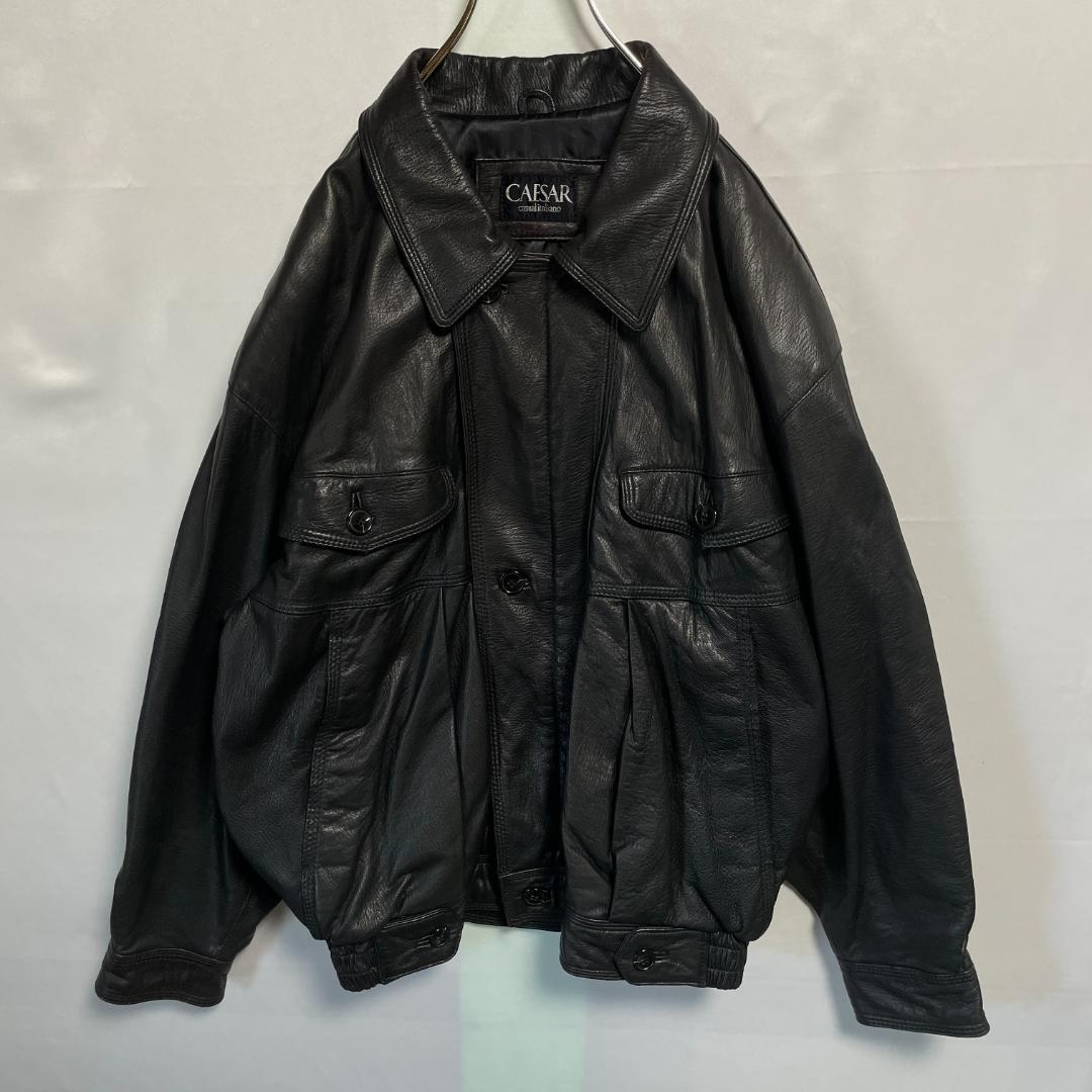 太腕　短丈　ラムレザー　ボンバージャケット　A-2　Y2K　本革　リアルレザー