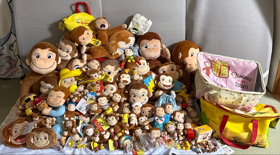 おさるのジョージ ぬいぐるみ マスコット バッグ フィギュア セット