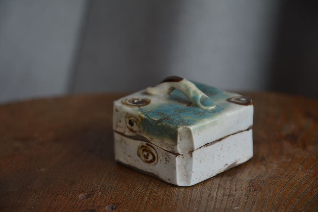 江戸期 織部 香合 表千家 十代 吸好斎宗匠 花押