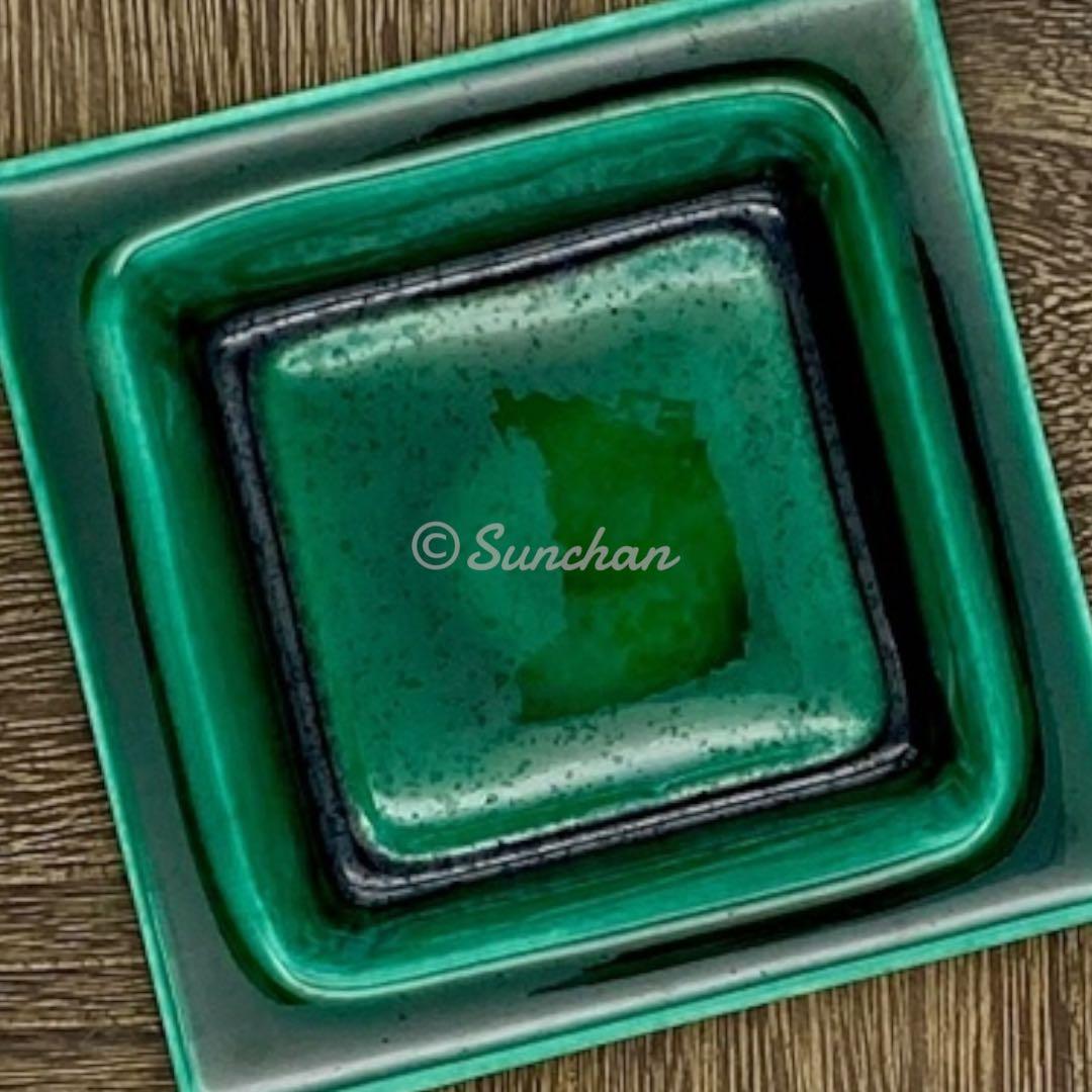 【未使用品】 九谷焼 天然木工芸と九谷焼陶磁器の灰皿 古美術品 骨董品 高島屋