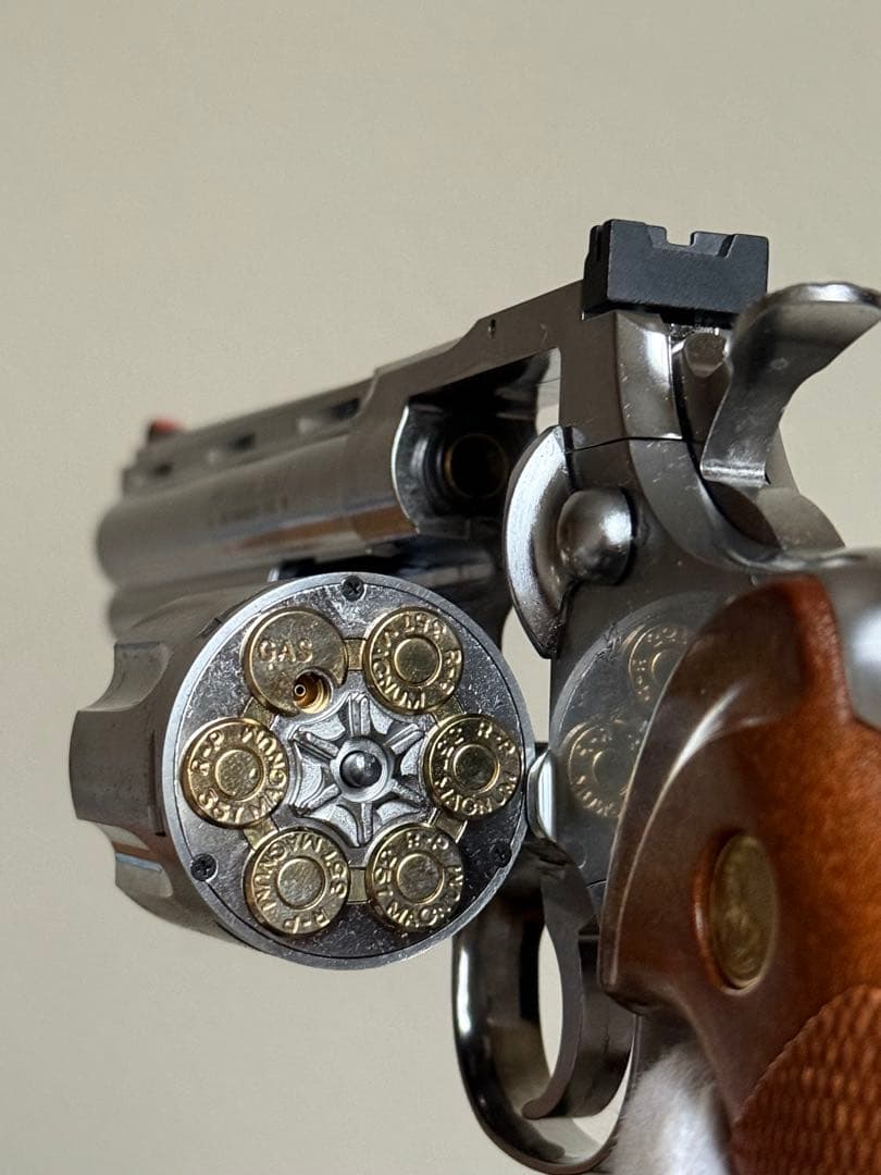 タナカ コルト パイソン 6インチ Rモデル ステンレス シルバー ガスガン