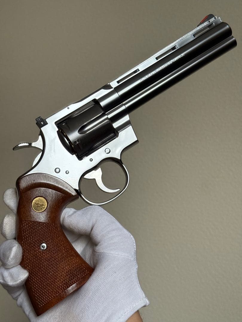タナカ コルト パイソン 6インチ Rモデル ステンレス シルバー ガスガン