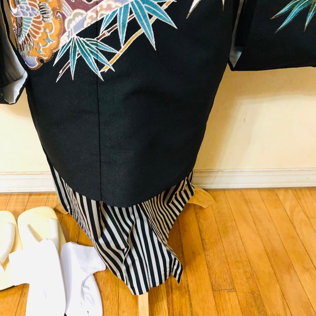 七五三 五歳‼️黒地系兜金彩煌びやか❤️完全フルセット‼️家から揃え無る無し