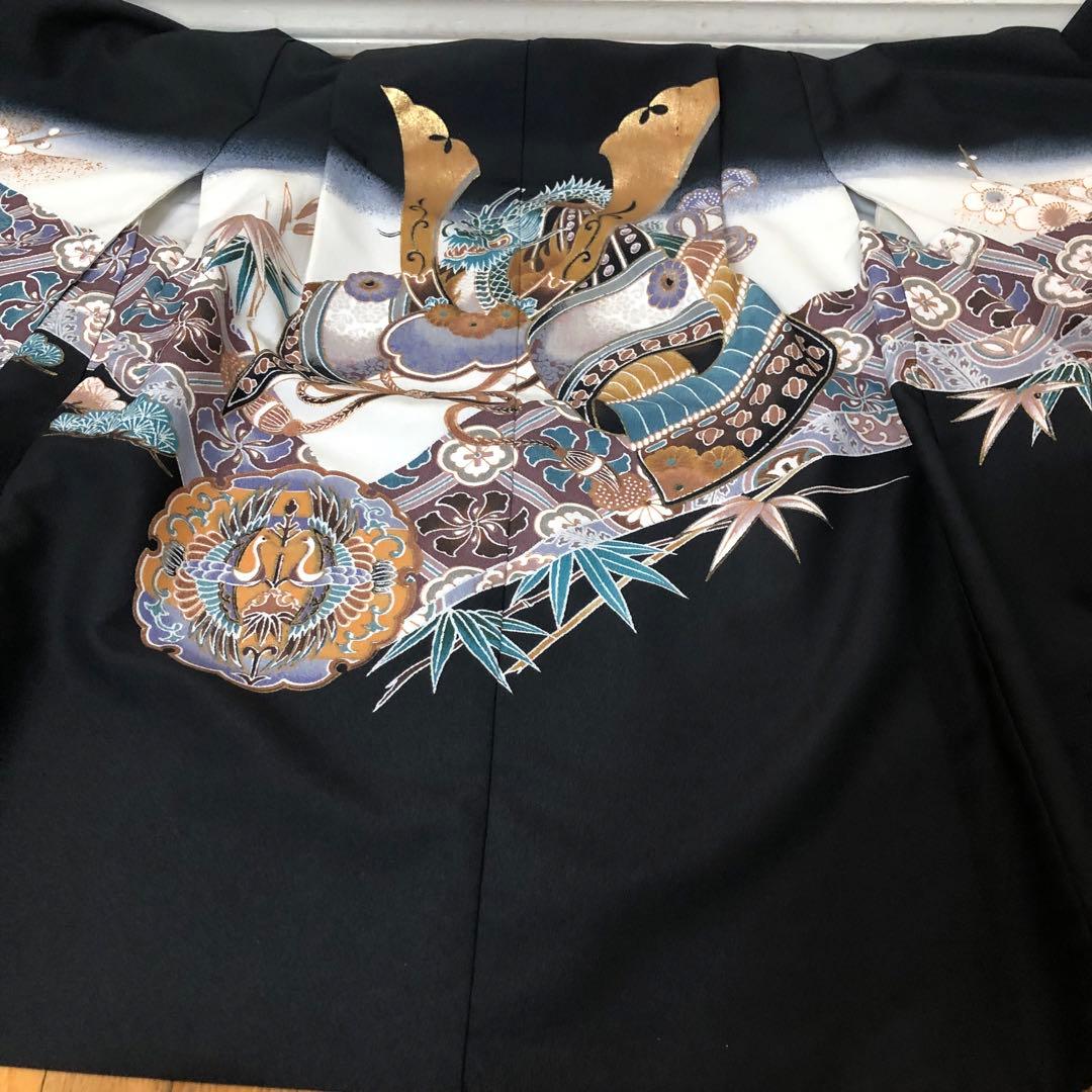 七五三 五歳‼️黒地系兜金彩煌びやか❤️完全フルセット‼️家から揃え無る無し