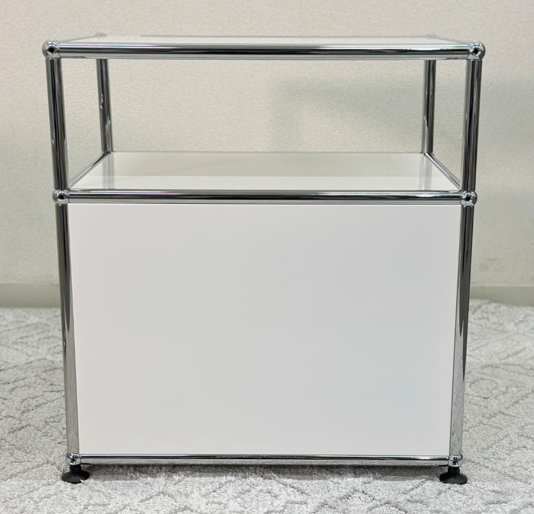 美品■USMハラー■ローボード　ミニキャビネット　1列2段　白　サイドテーブル