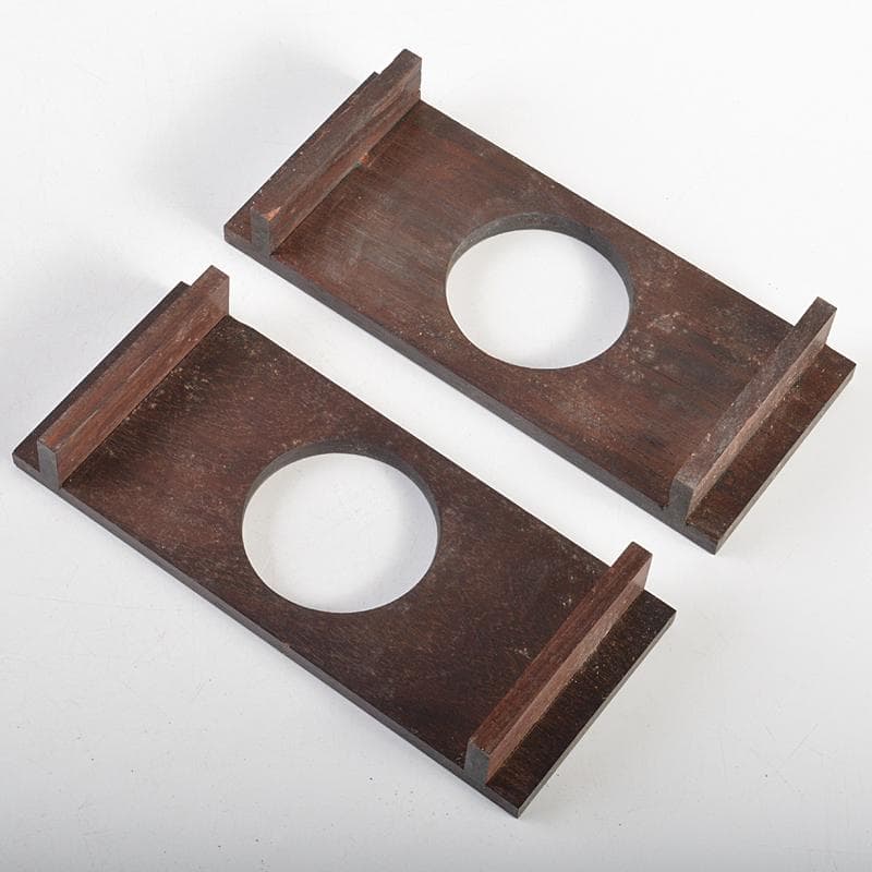 喫煙具　唐木斑竹細工　莨盆　煙草盆　一對　時代箱付　V　R7346B