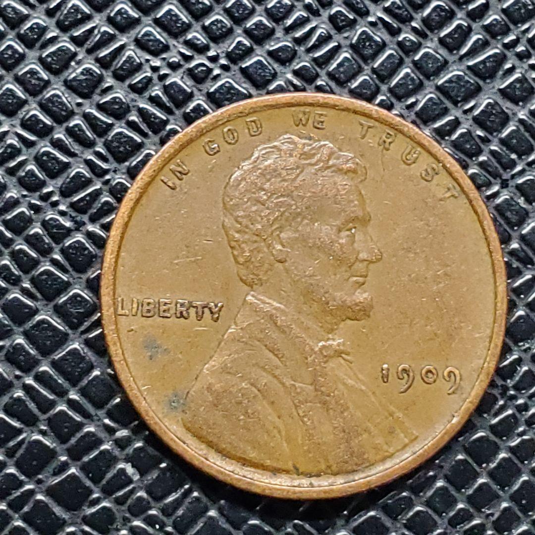 5424.　貴重　極美品　1909年　アメリカ　リンカーン　1セント 硬貨