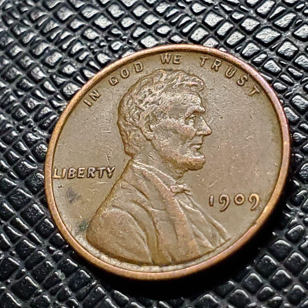 5424.　貴重　極美品　1909年　アメリカ　リンカーン　1セント 硬貨