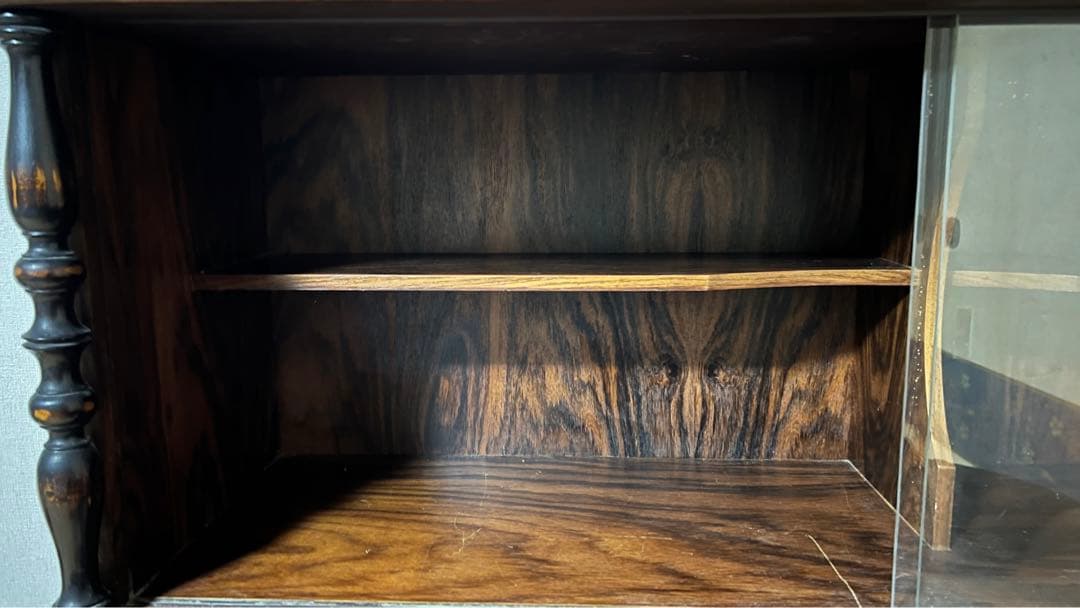 【asaaji】木製ガラス扉キャビネット(他の方は購入不可です)