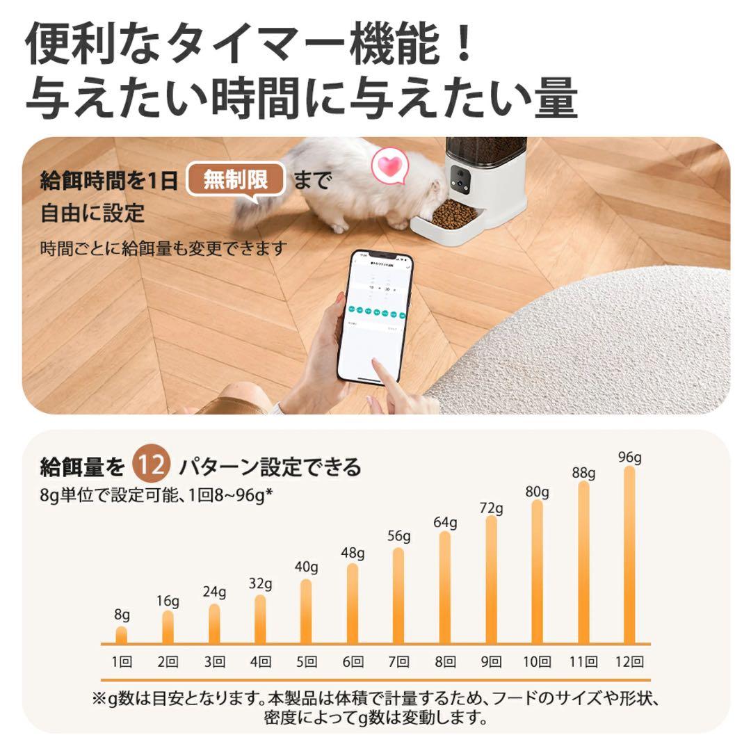 最新ダブルカメラ 自動給餌機 猫 犬 ペットカメラ