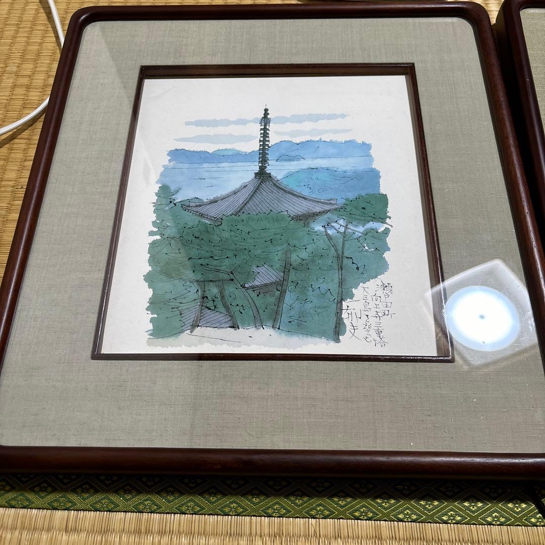 木製ガラス面額縁　2個