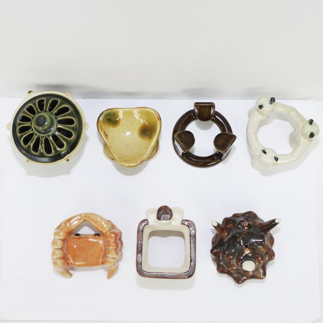 不老園窯造 色変り 七種蓋置 共箱 共箱