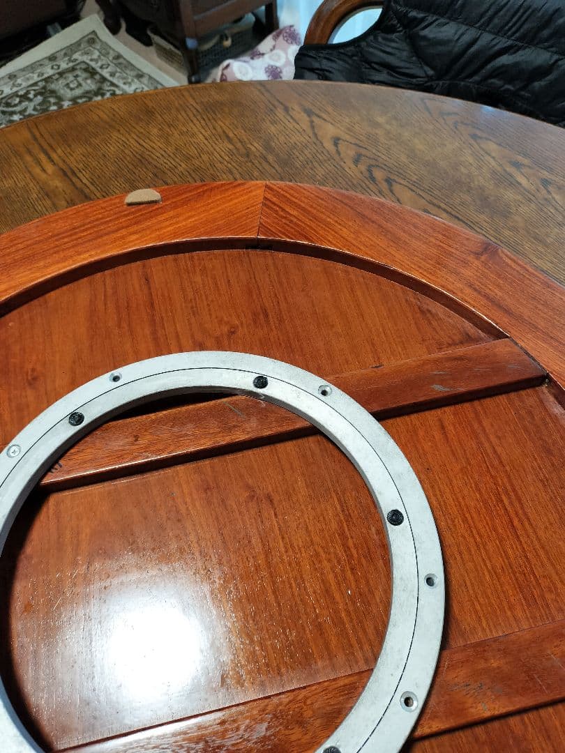 花梨無垢 円形回転卓ターンテーブル花台中華テーブルアンテーク