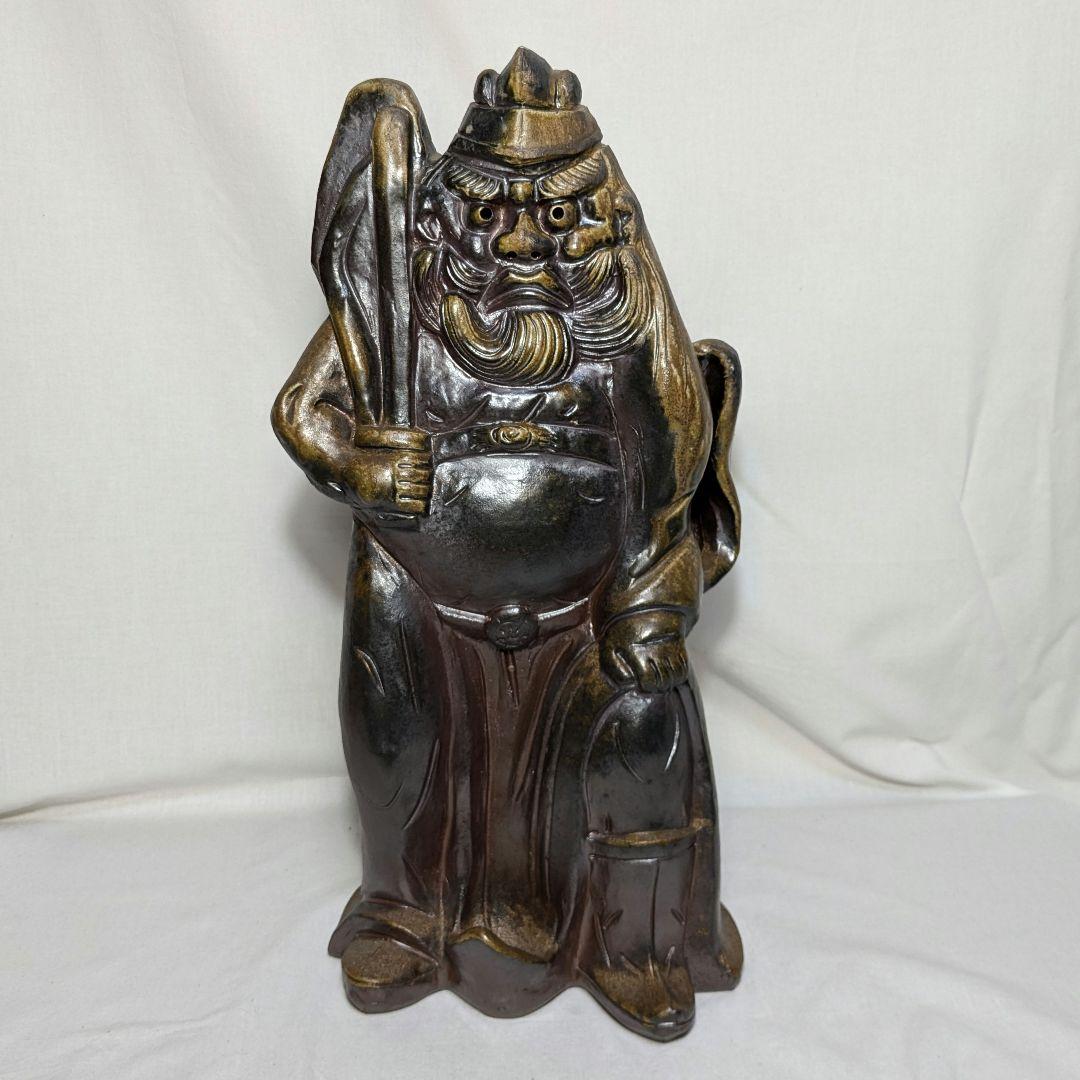 備前焼 鐘馗像 置物 縁起物 魔除け 厄除け 神仏 陶像 細工物 インテリア