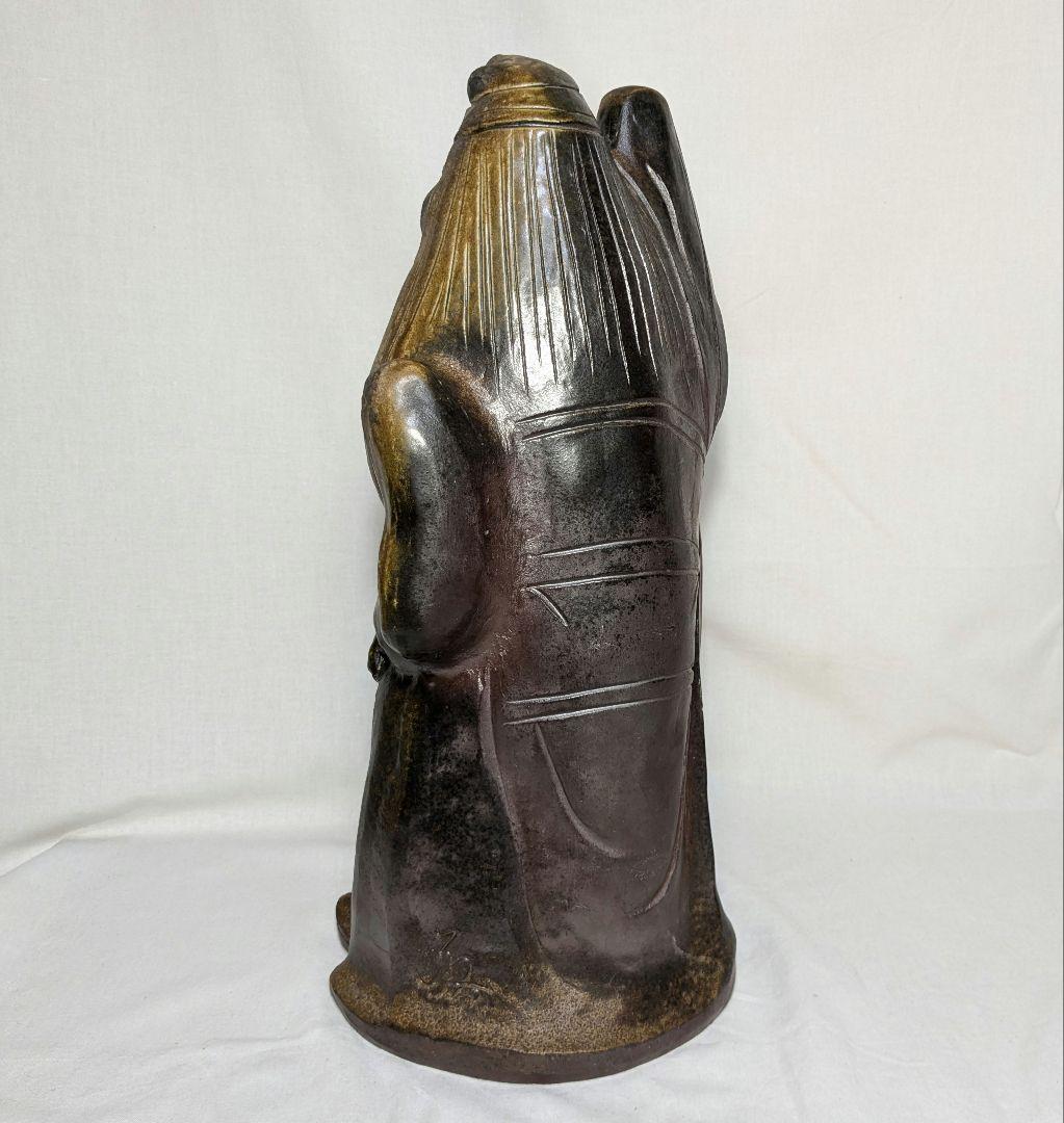 備前焼 鐘馗像 置物 縁起物 魔除け 厄除け 神仏 陶像 細工物 インテリア