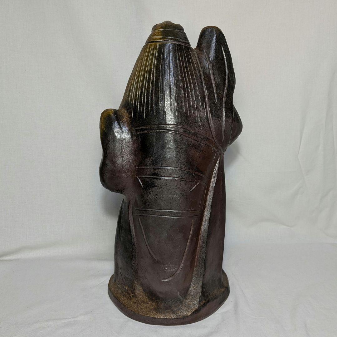 備前焼 鐘馗像 置物 縁起物 魔除け 厄除け 神仏 陶像 細工物 インテリア