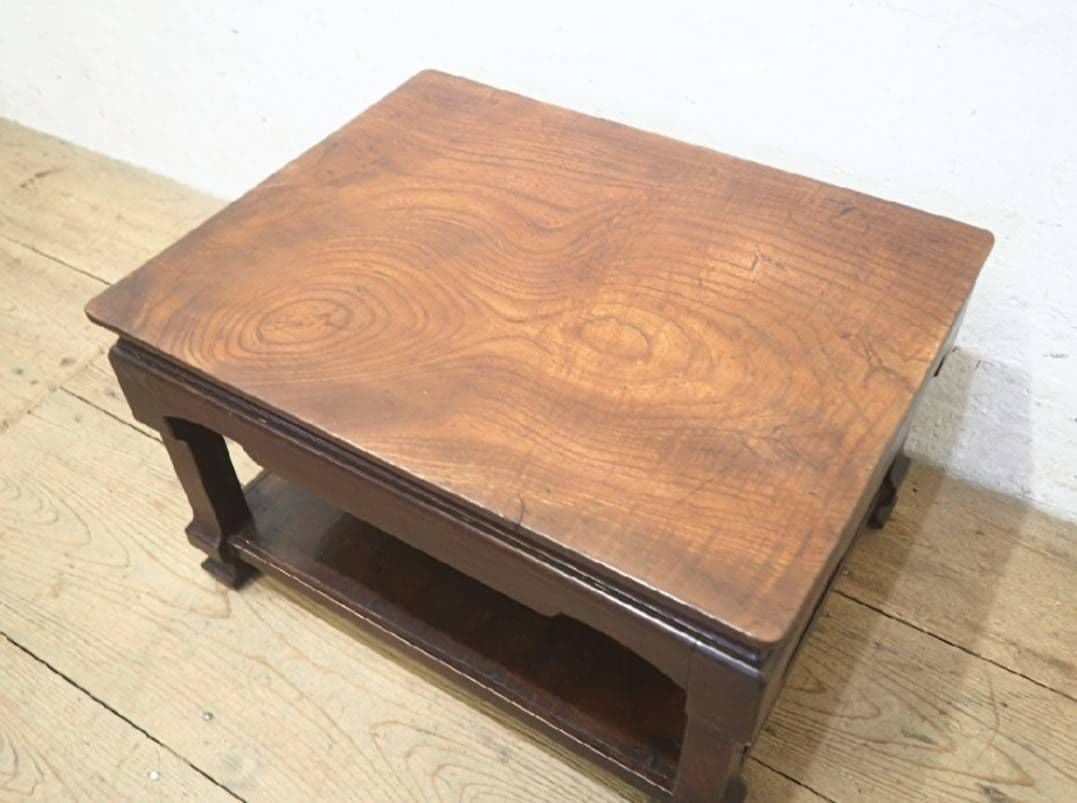 1082 アンティーク　欅のローテーブル　座卓　ちゃぶ台　骨董　レトロ　陳列台