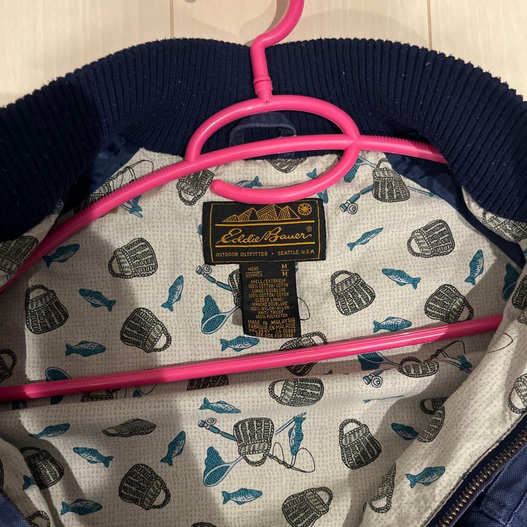 Eddie Bauer ボンバージャケット M ネイビー