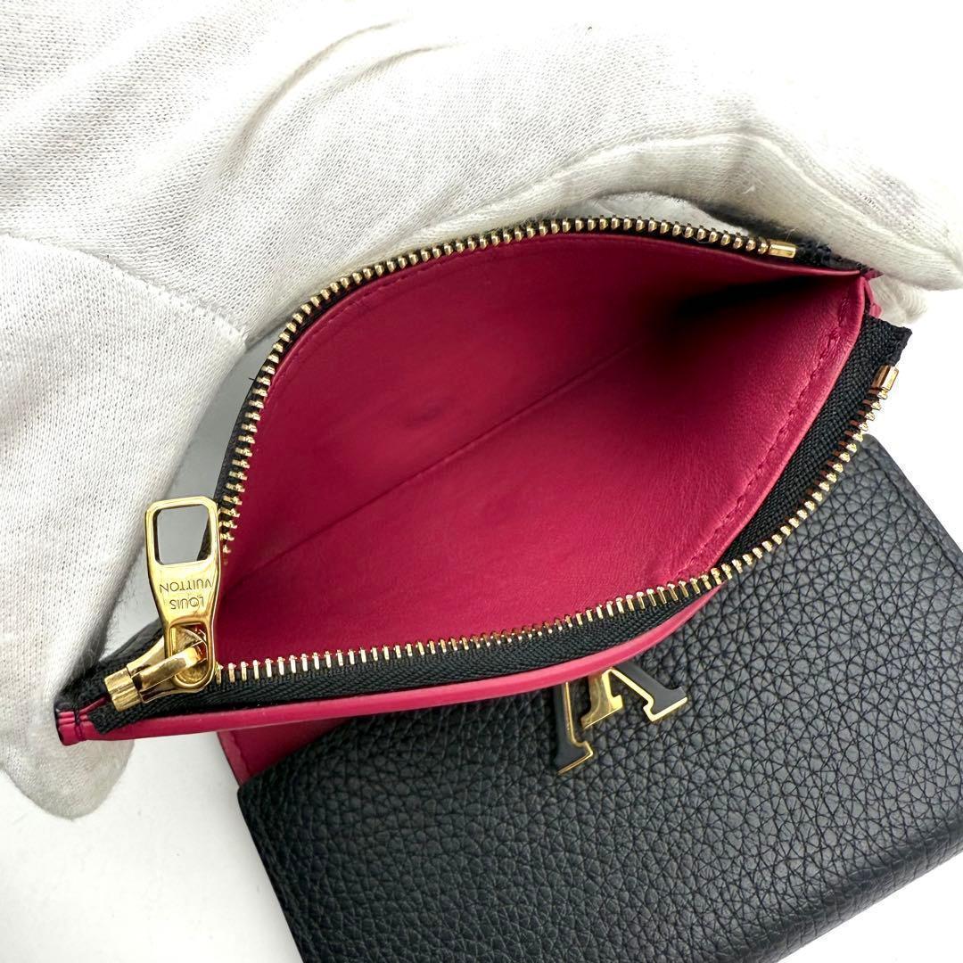 【極上美品】ルイヴィトン ポルトフォイユ カプシーヌ コンパクト 財布 黒