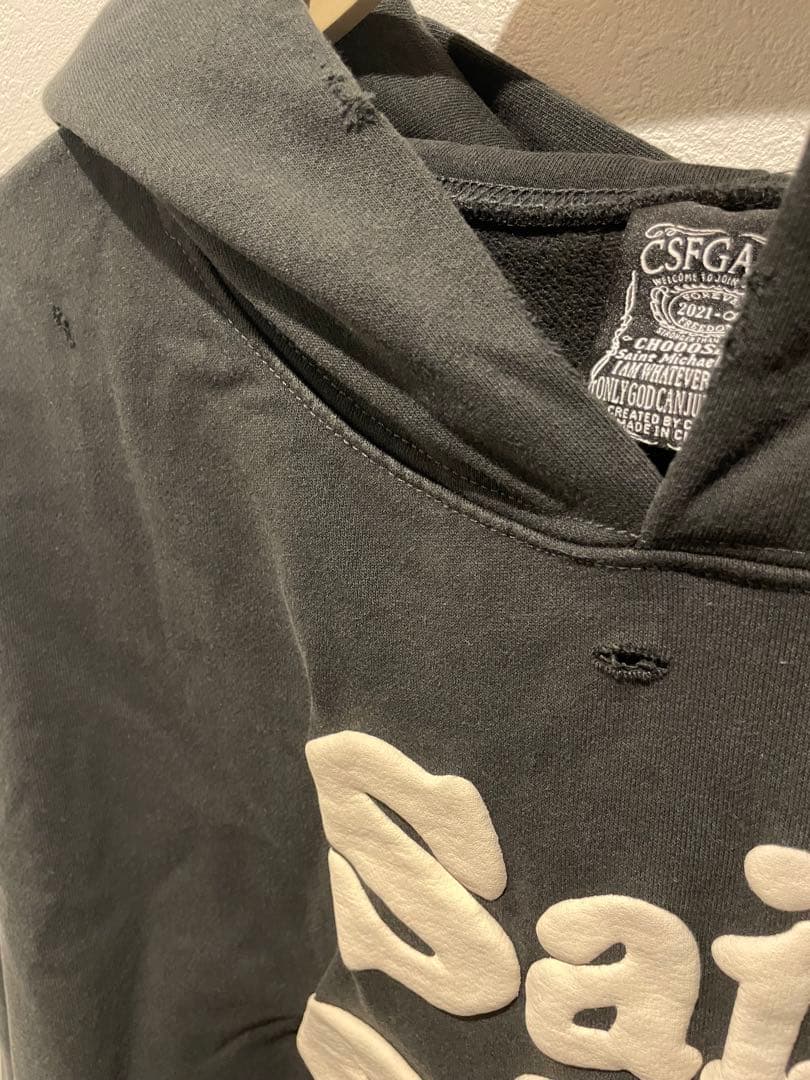 Saint M×××× and WindandSea ブラックパーカー