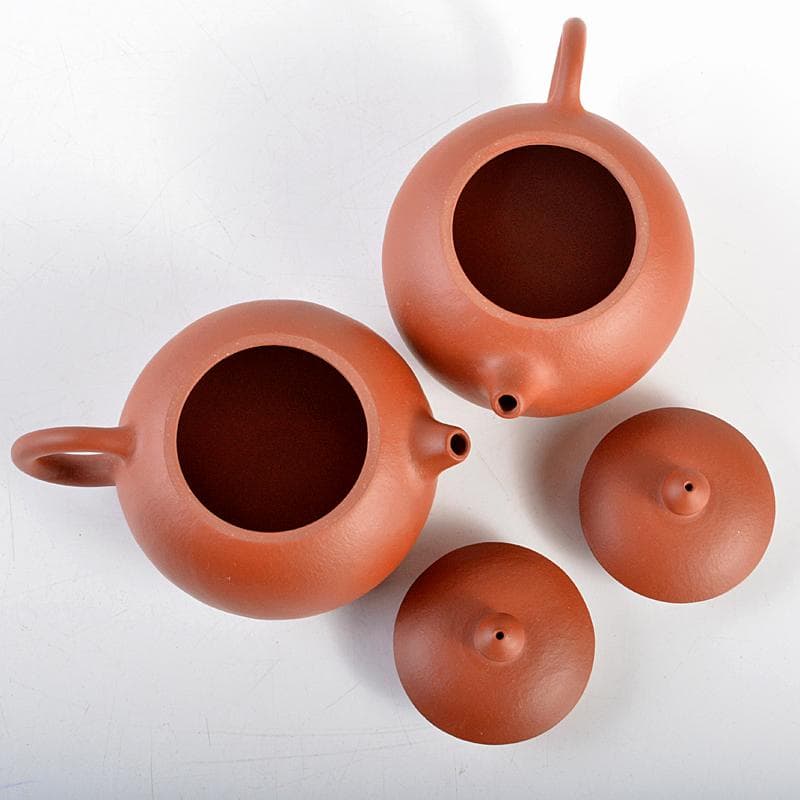 中国　紫砂　朱泥　急須　茶壷　一對　在銘　M　R5658