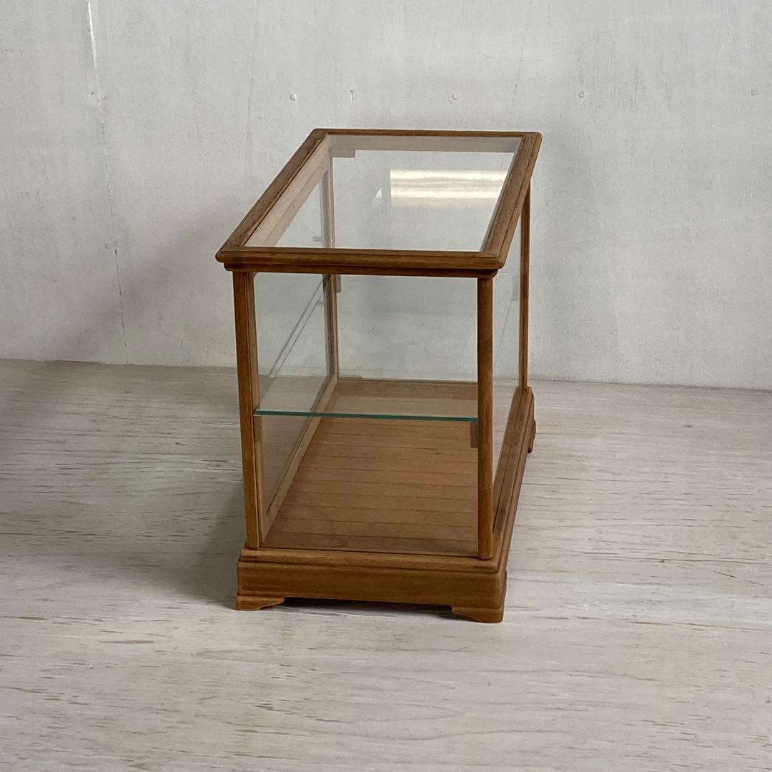 古い木製 ガラスケース 2段 ショーケース 展示ケース パンケース 店舗什器