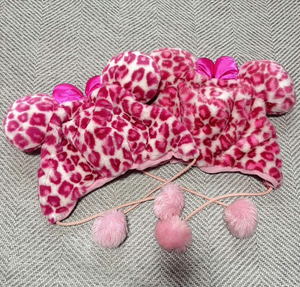 ファンキャップ2個セット(ヒョウ柄　ミニー　帽子　被り物)