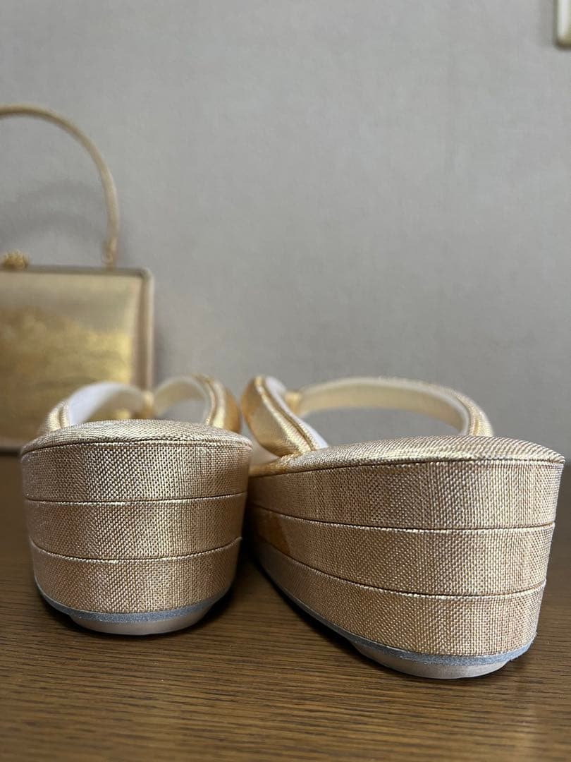 留め袖用バッグと草履、扇子セット　結婚式