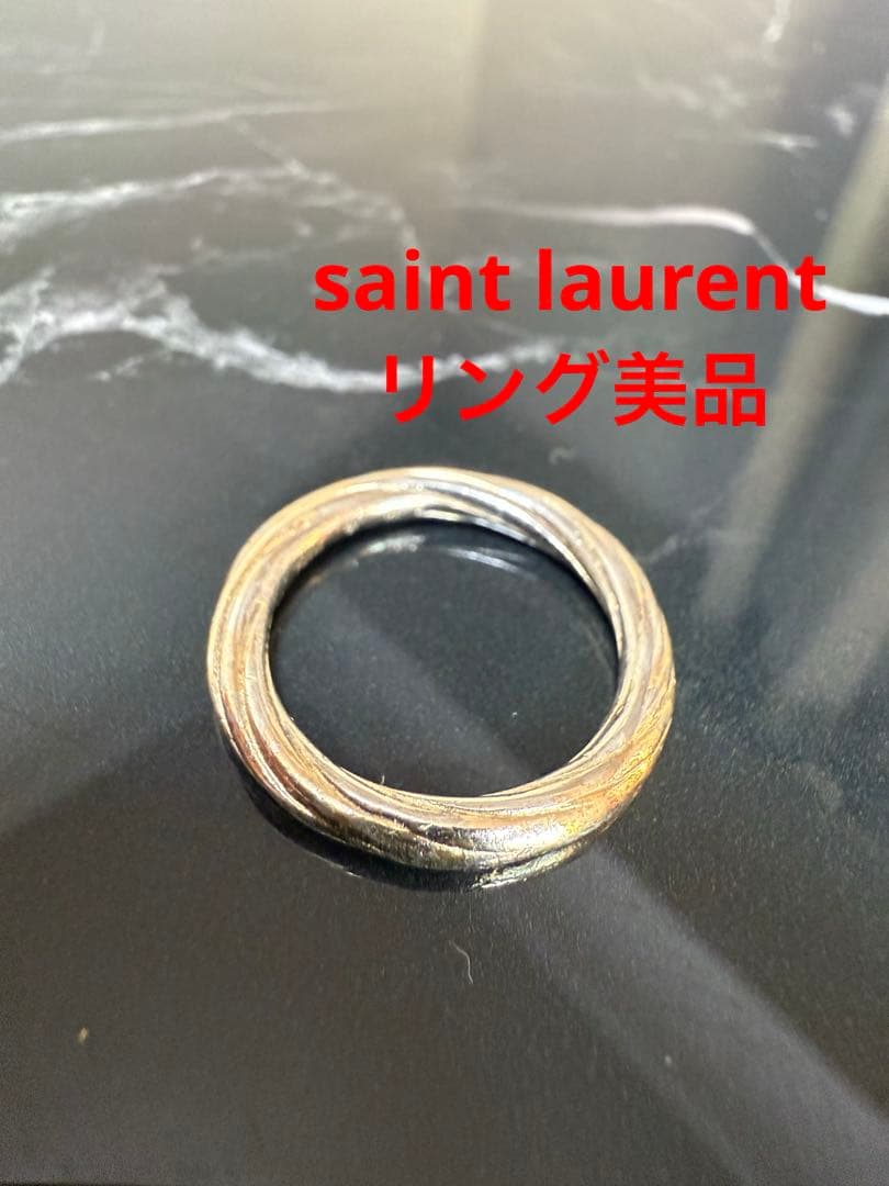 【希少】SAINT LAURENT ツイストリング 925シルバーゴールド