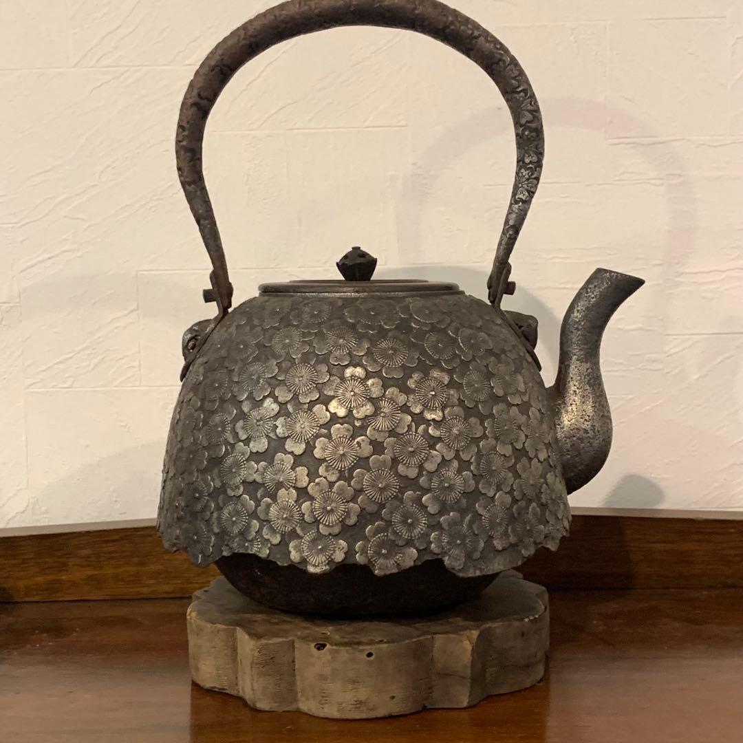 逸品 在名 南部鉄器 南部鉄瓶 南部形 砂鉄 袋弦 児玉桶良造 骨董品