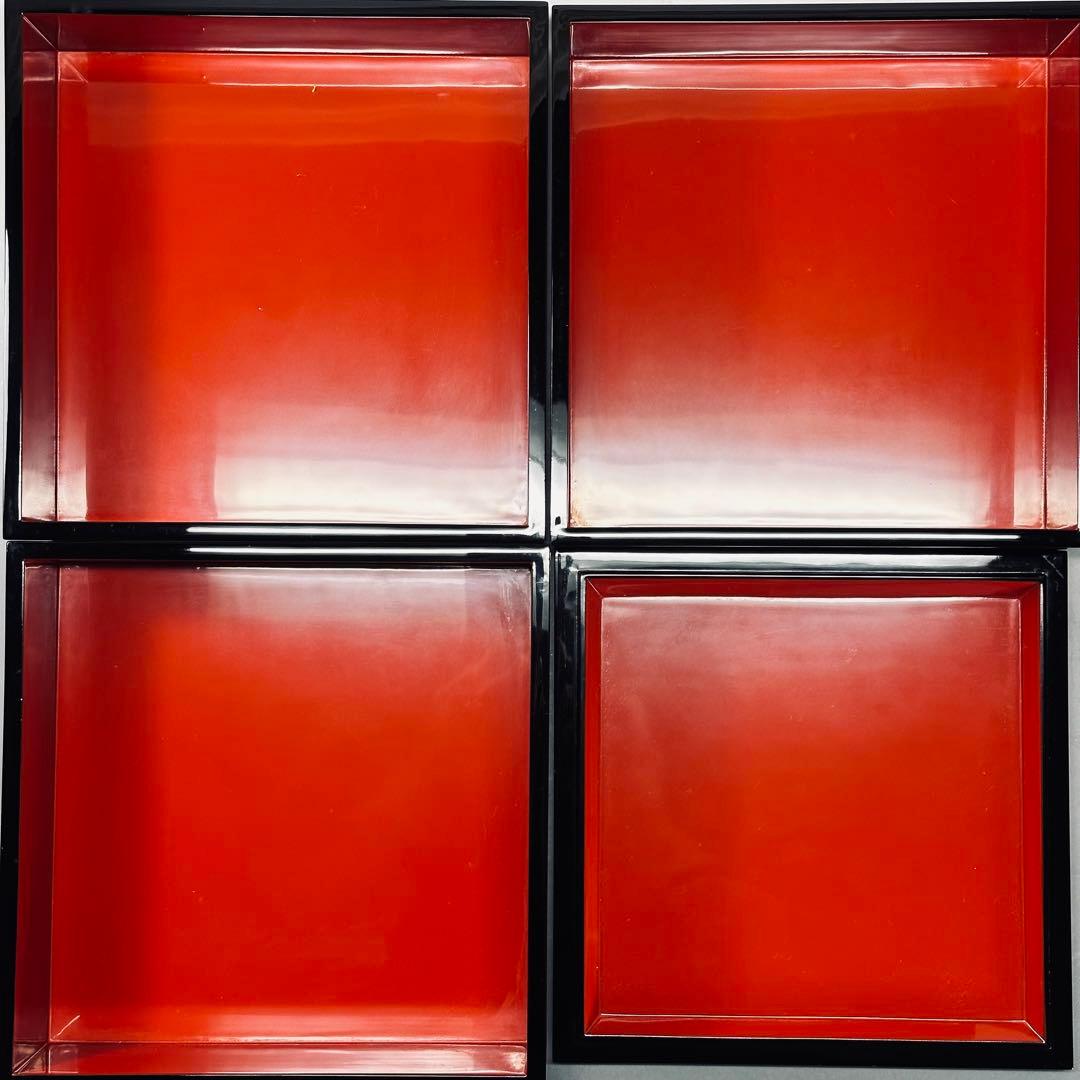 a352 送料無料 輪島塗 巨匠 三谷吾一作 千羽鶴 沈金 三段重 在銘 共箱