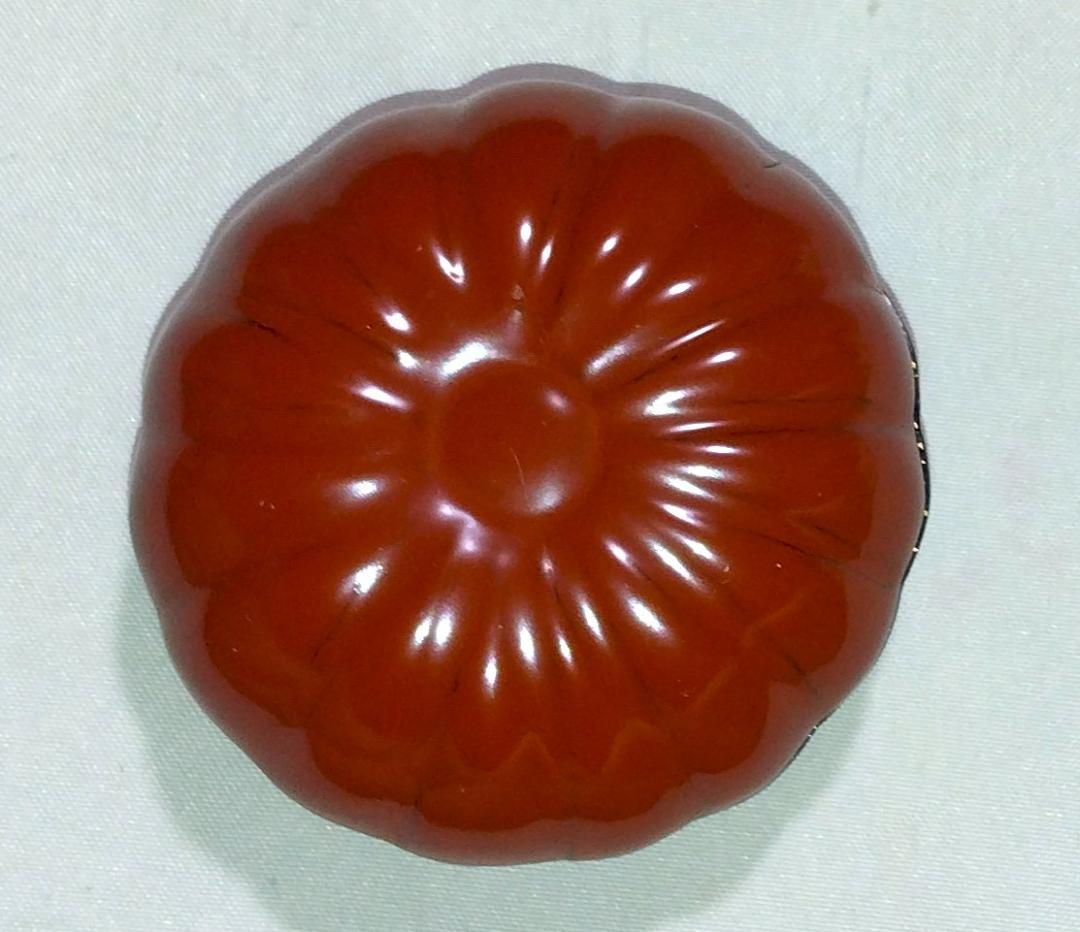 茶道具　輪島塗香合　菊割香合　塗師良春作　溜塗菊割香合　美品！！