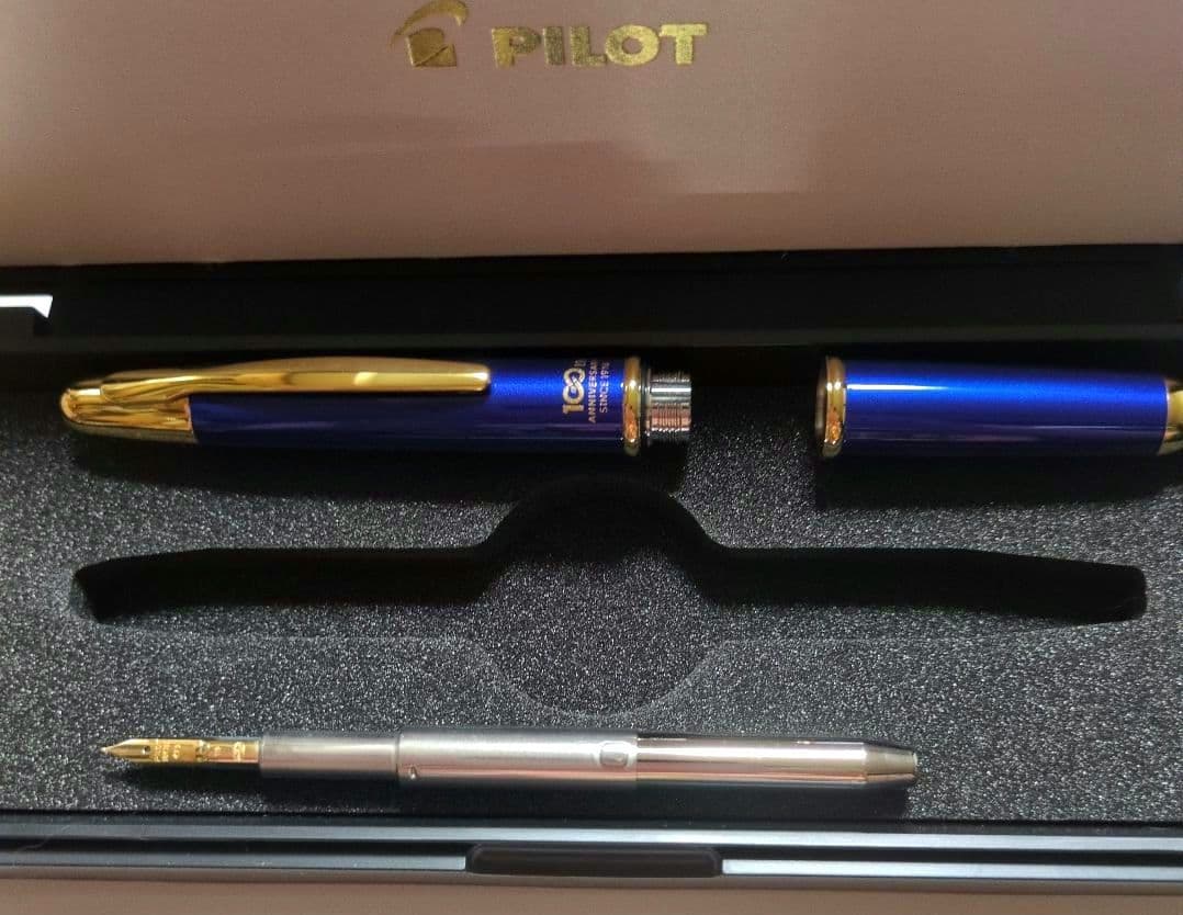 パイロット　株主優待　万年筆　１８Ｋ　試し書き使用　１００周年記念　キャップレス