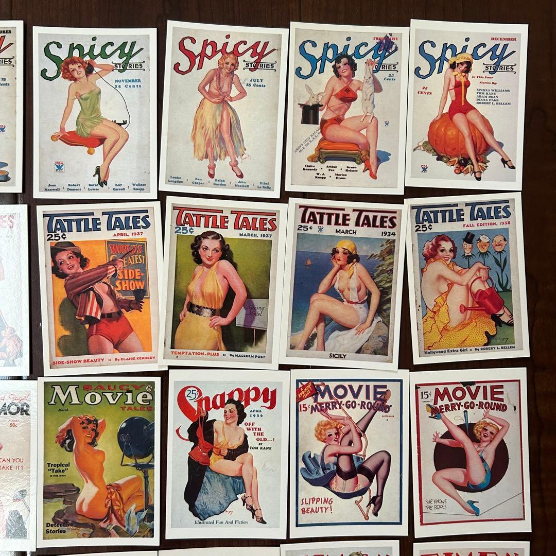 3156：希少 1930年代 雑誌の表紙カードセット ピンナップ コレクション