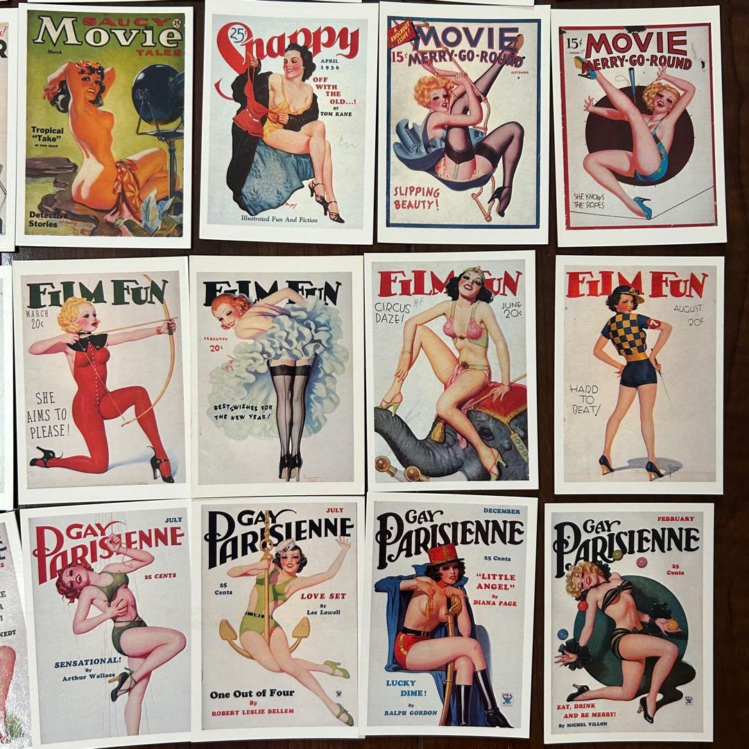 3156：希少 1930年代 雑誌の表紙カードセット ピンナップ コレクション