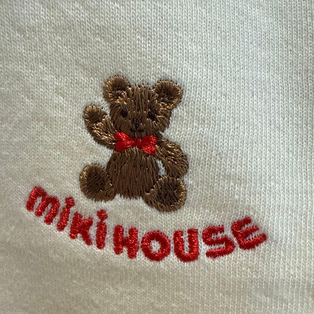 【美品】ミキハウスベア　バックロゴトレーナー　100 子供　アイボリー