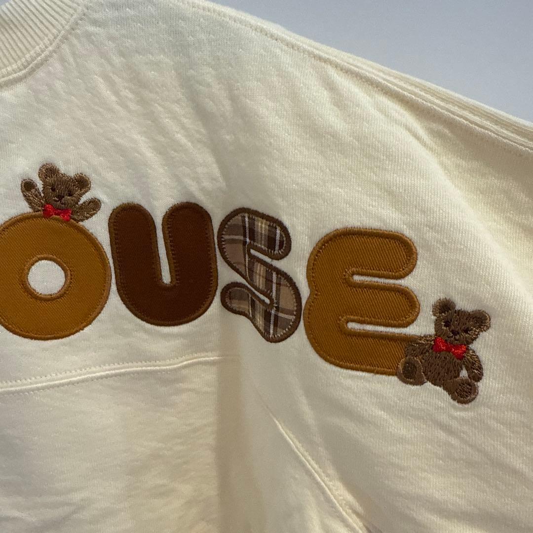 【美品】ミキハウスベア　バックロゴトレーナー　100 子供　アイボリー