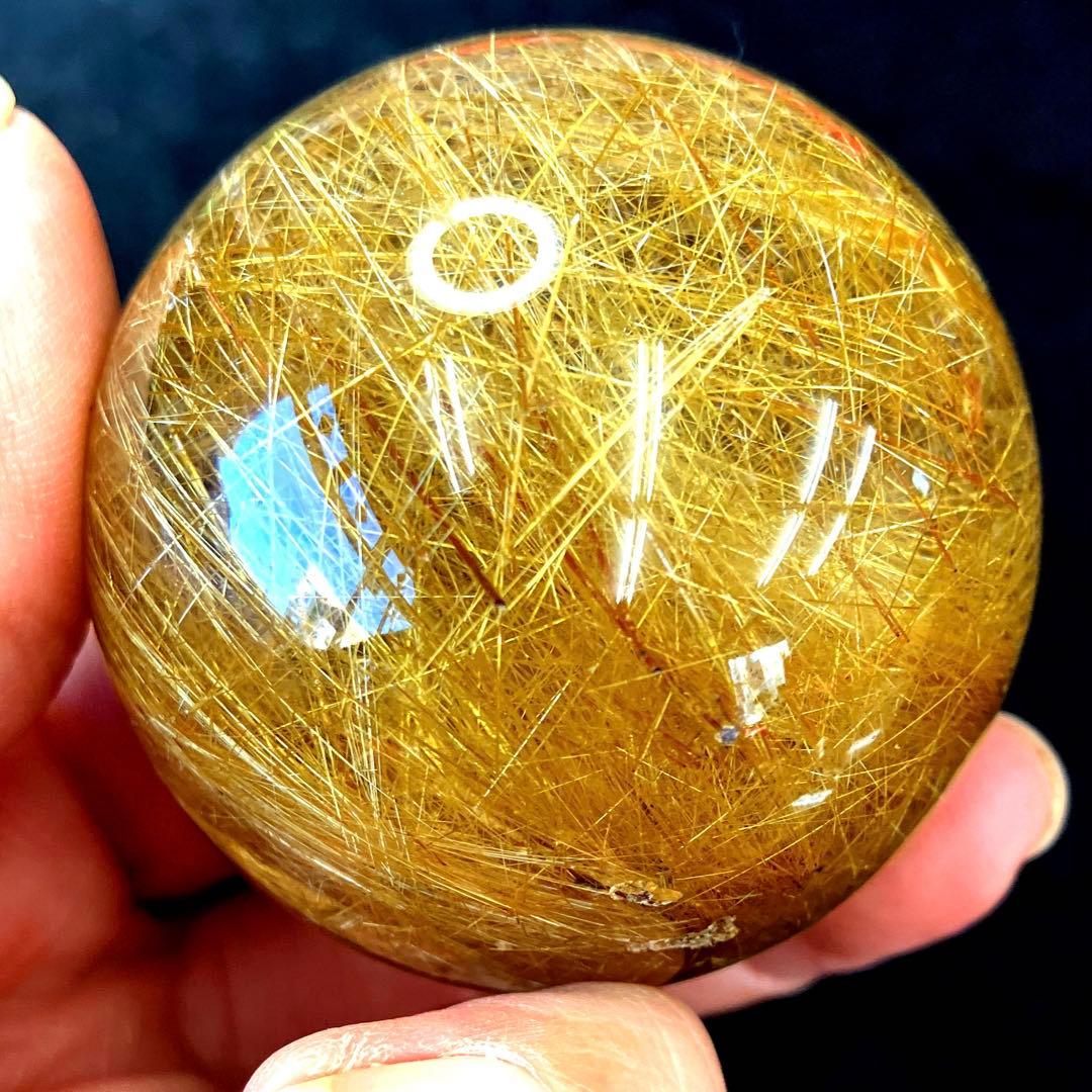超絶綺麗✨50mm ゴールドルチルクォーツ　丸玉　スフィア　金針水晶