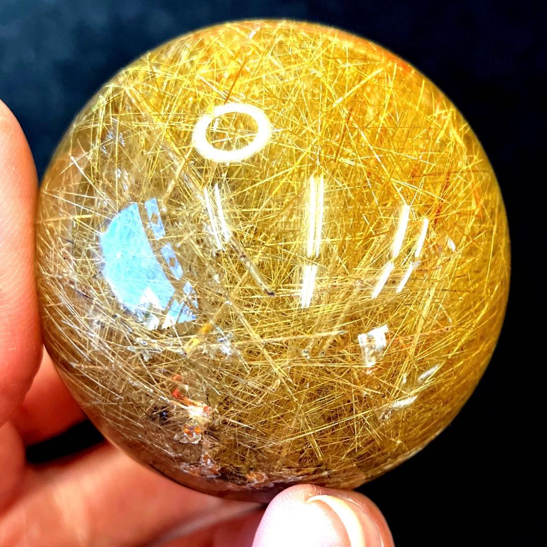 超絶綺麗✨50mm ゴールドルチルクォーツ　丸玉　スフィア　金針水晶