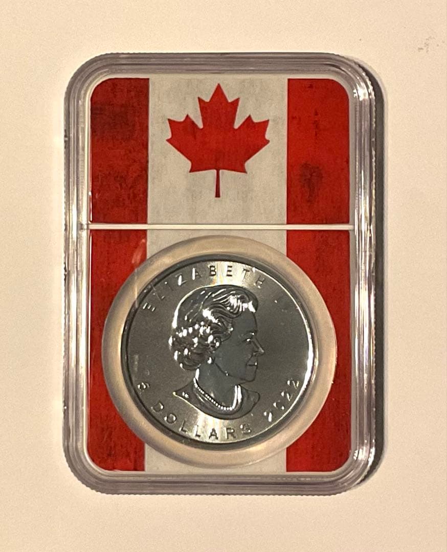 メイプルリーフ銀貨 1オンス　2022年 NGC MS70 カナダ フラッグコア