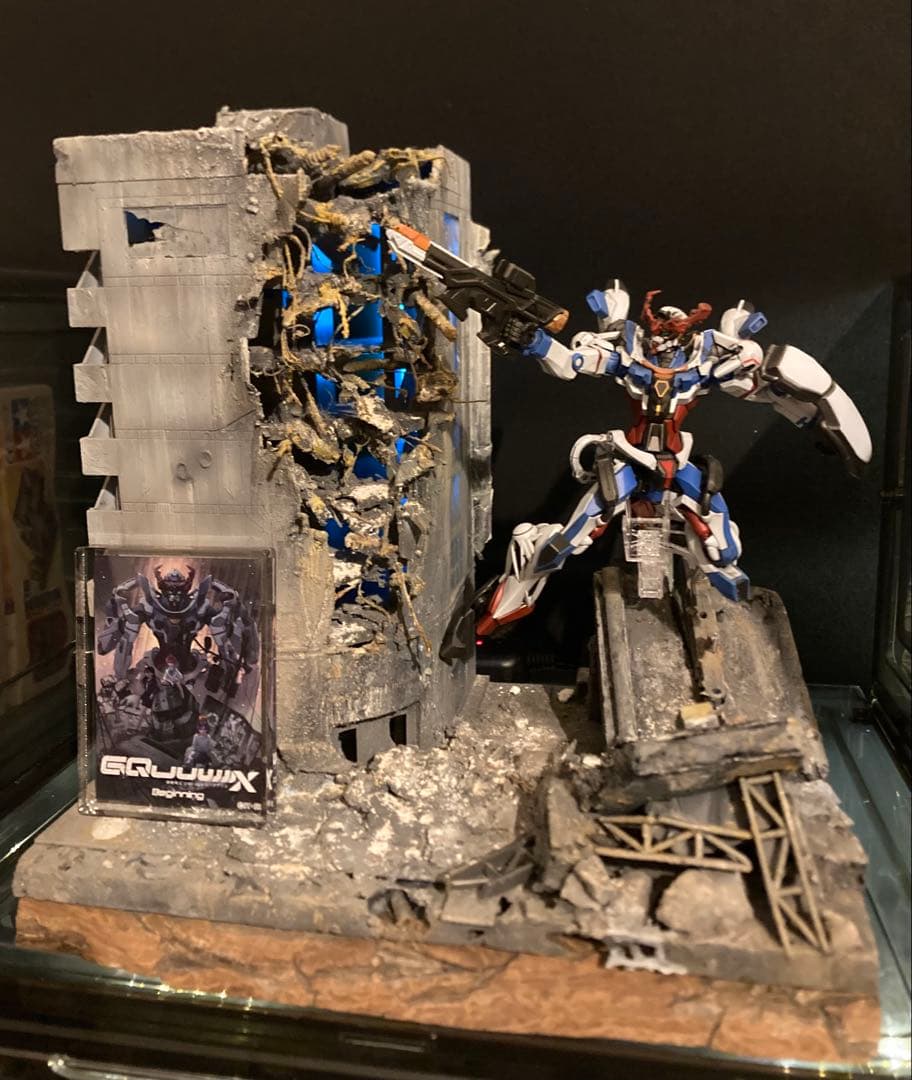 【美品】HGジークアクス塗装済みジオラマ&未開封ジークアクス