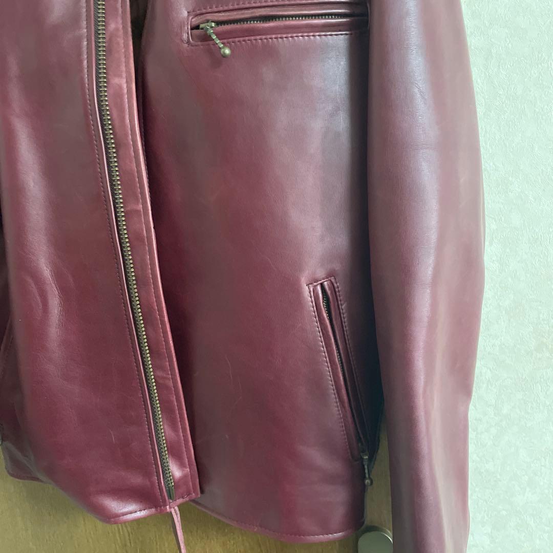 ウインドアーマー　シングルライダース　本革LL レッド