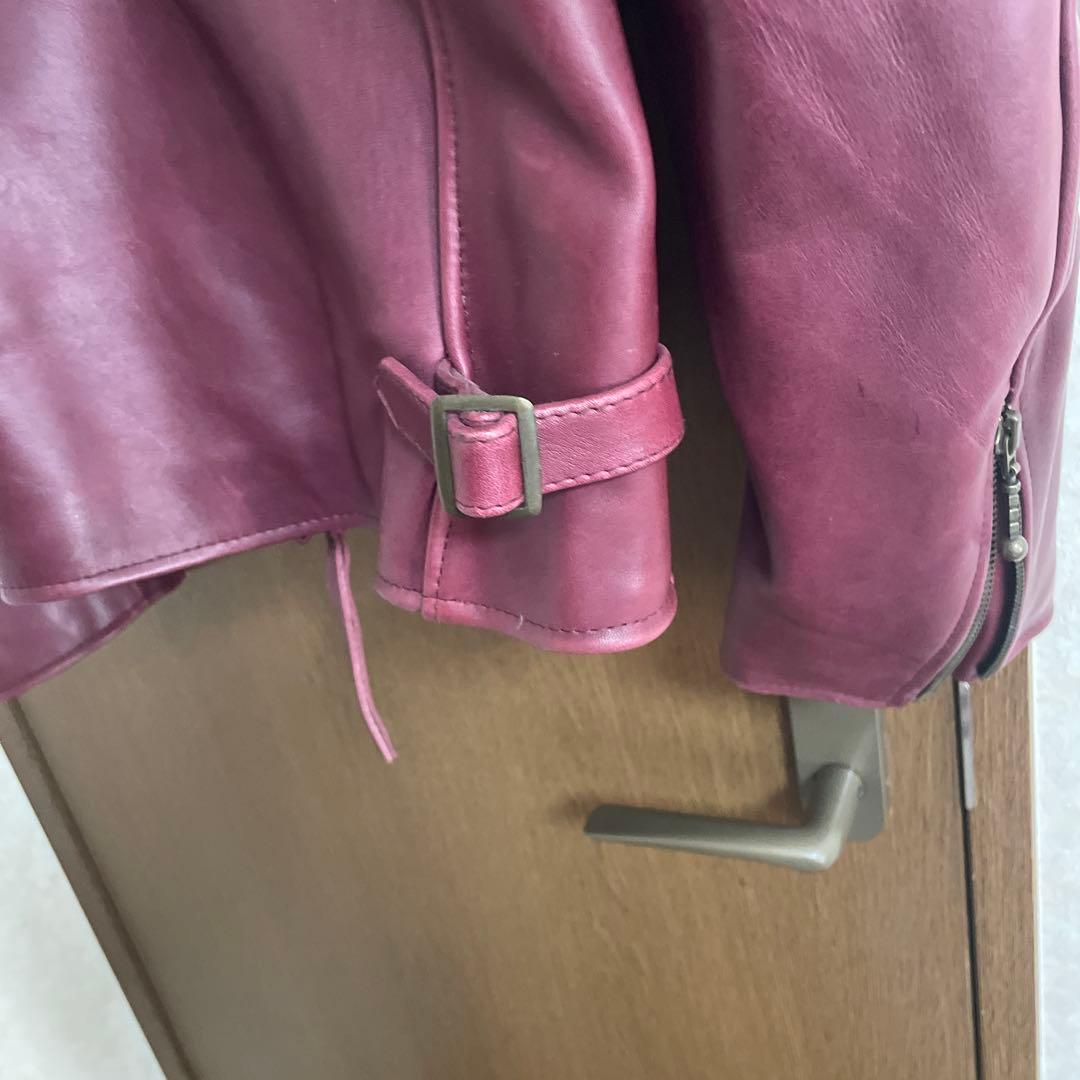 ウインドアーマー　シングルライダース　本革LL レッド