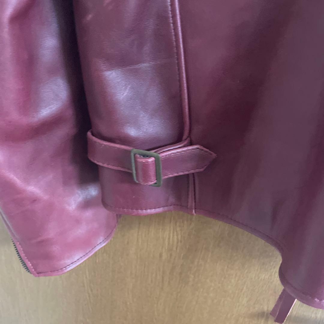 ウインドアーマー　シングルライダース　本革LL レッド