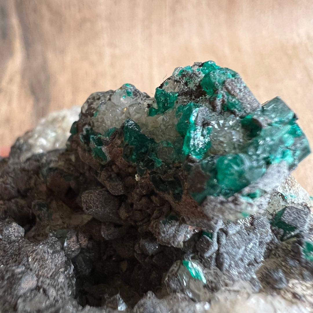 サービス品 ダイオプテーズ 水晶 共生 鉱物 標本 原石