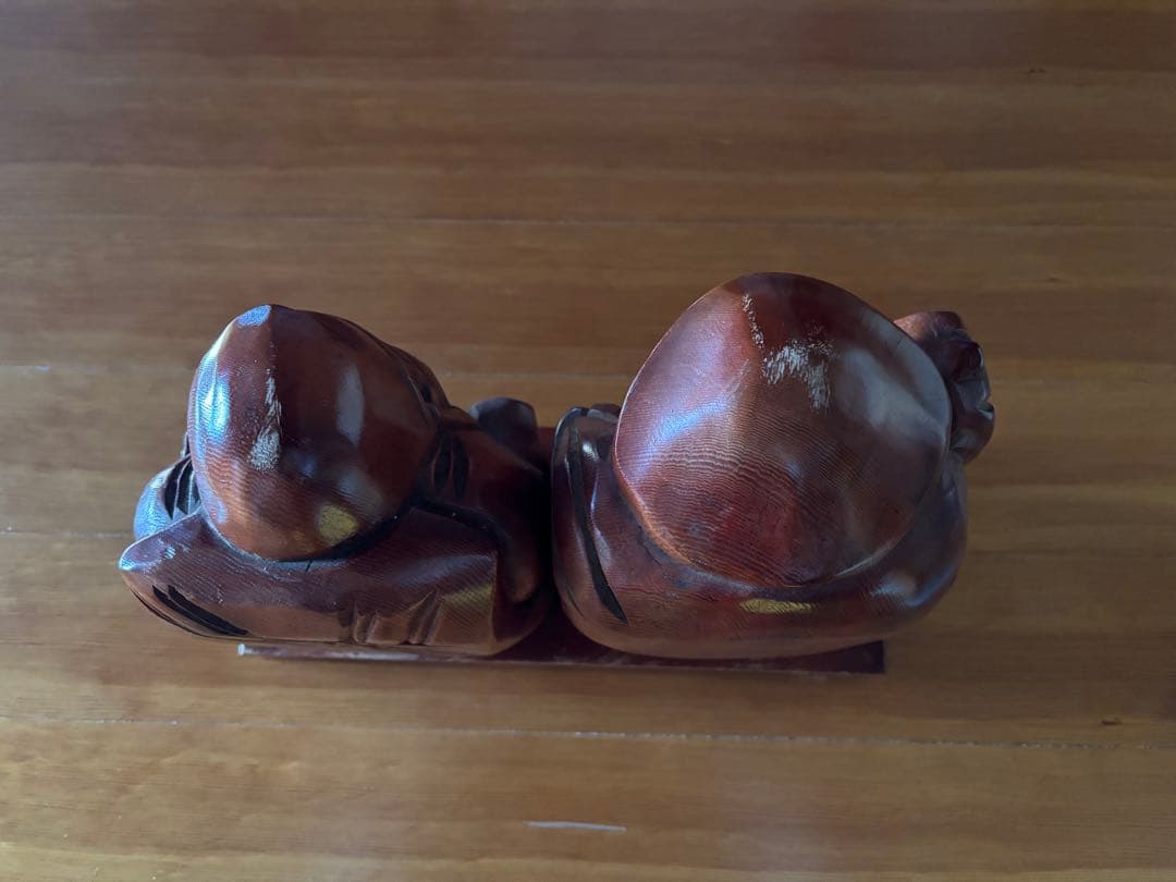 木製 福の神 彫刻 二体