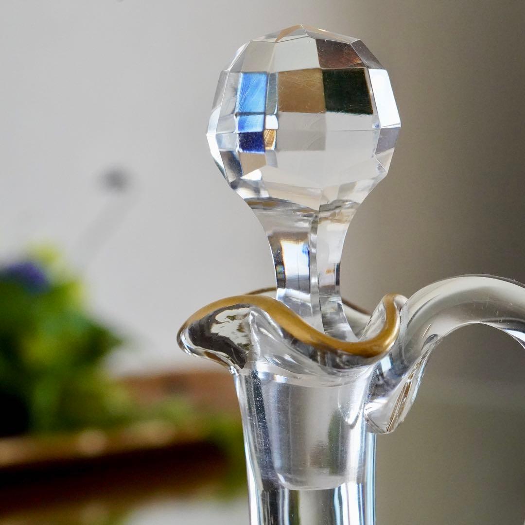 24金＆エナメル彩★オールドバカラ★ジャポニズム★取っ手付きデカンタ★希少サイズ