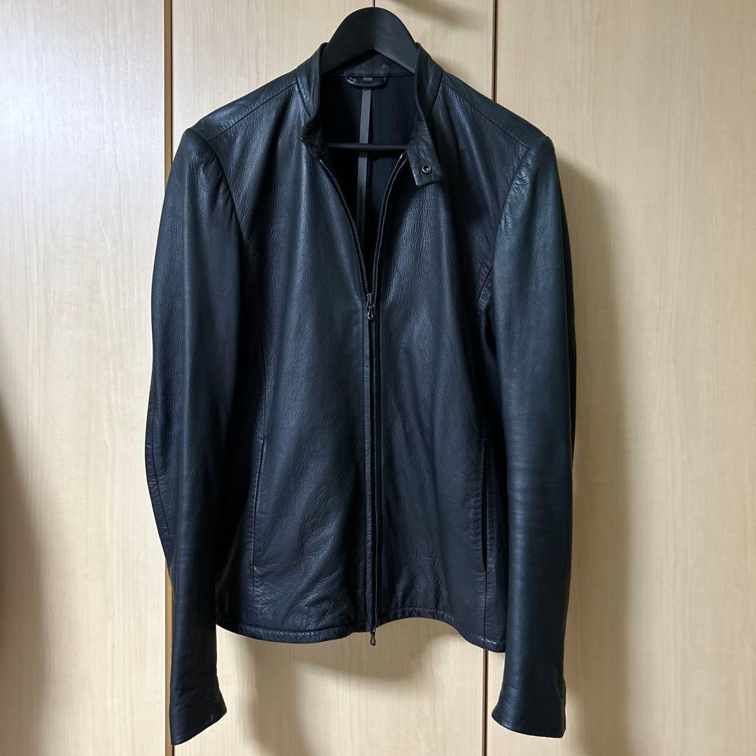 カズユキクマガイ 鹿革 ディアスキン　シングル ライダース レザー ジャケット