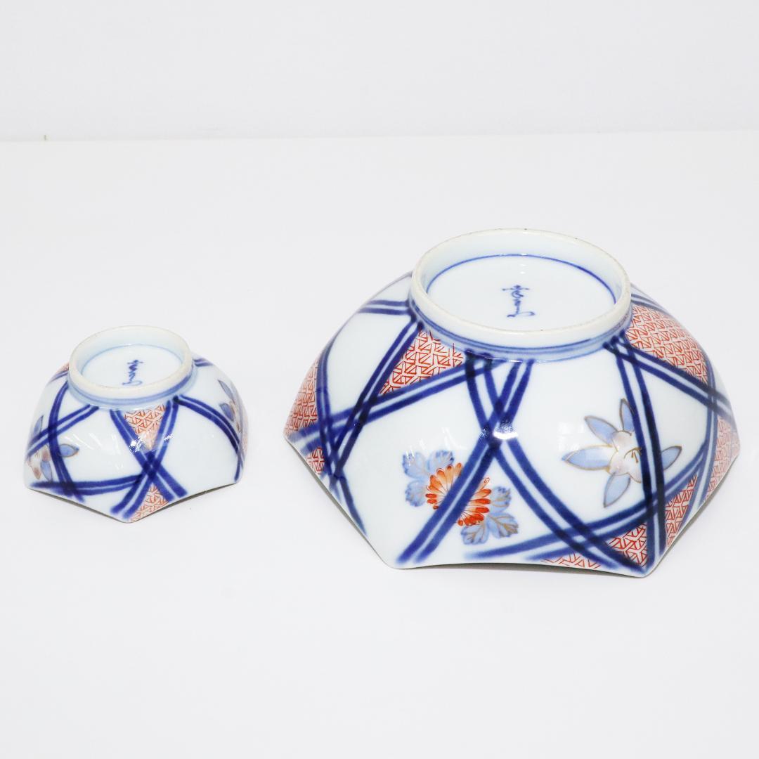 陶泉堂 桔梗型器 染付 金彩 膾皿 17客 小鉢18客 木箱付