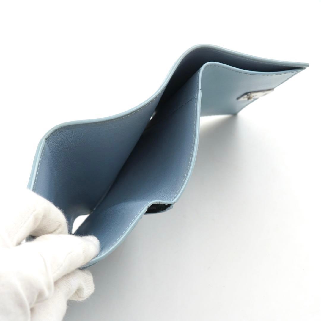 ✨新品未使用✨　LOEWE ミニ財布　バーティカルウォレット　アナグラム　水色